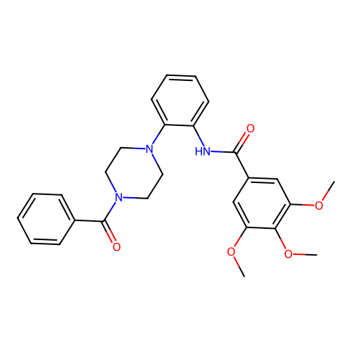 3,4,5-trimethoxy-N-{2-[4-(phenylcarbonyl)piperazin-1-yl]phenyl}benzamide structure