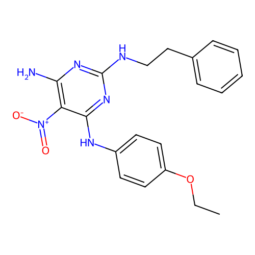 {6-Amino-5-nitro-2-[(2-phenylethyl)amino]pyrimidin-4-yl}(4-ethoxyphenyl)amine structure