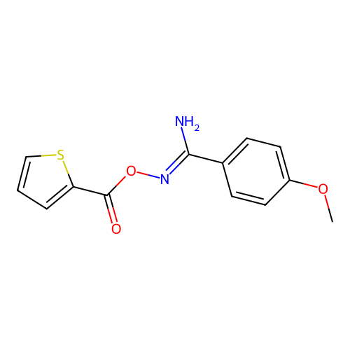 [[Amino-(4-methoxyphenyl)methylidene]amino] thiophene-2-carboxylate structure