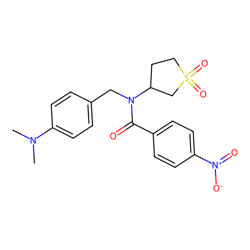 N-(4-(dimethylamino)benzyl)-N-(1,1-dioxidotetrahydrothiophen-3-yl)-4-nitrobenzamide structure