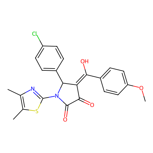 (4E)-5-(4-chlorophenyl)-1-(4,5-dimethyl-1,3-thiazol-2-yl)-4-[hydroxy(4-methoxyphenyl)methylidene]pyrrolidine-2,3-dione structure