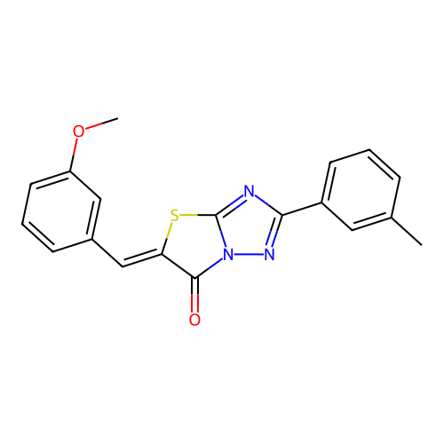 (Z)-5-(3-methoxybenzylidene)-2-(m-tolyl)thiazolo[3,2-b][1,2,4]triazol-6(5H)-one structure