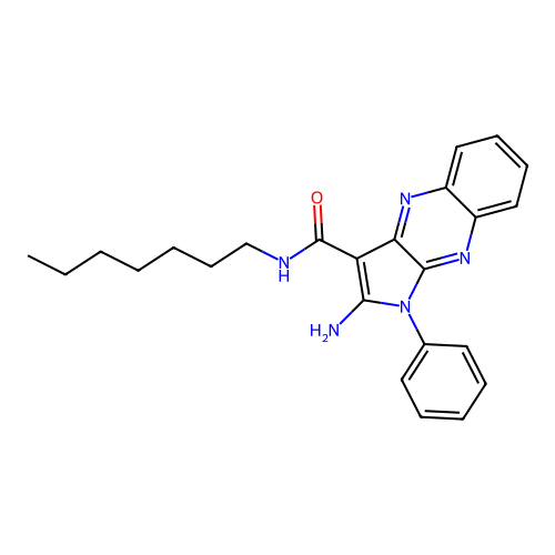 2-amino-N-heptyl-1-phenyl-1H-pyrrolo[2,3-b]quinoxaline-3-carboxamide structure