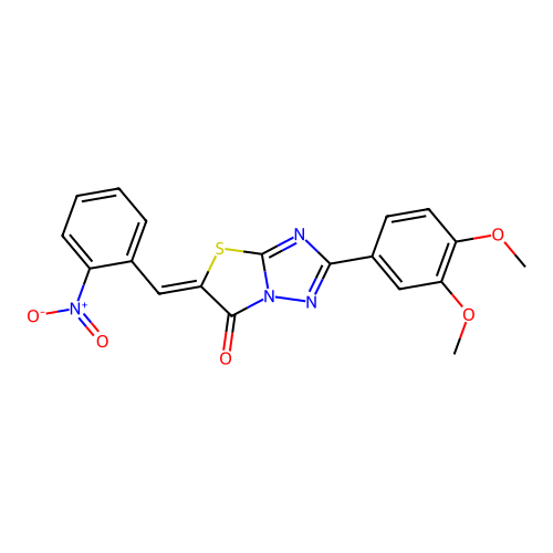 (5Z)-2-(3,4-dimethoxyphenyl)-5-(2-nitrobenzylidene)[1,3]thiazolo[3,2-b][1,2,4]triazol-6(5H)-one structure