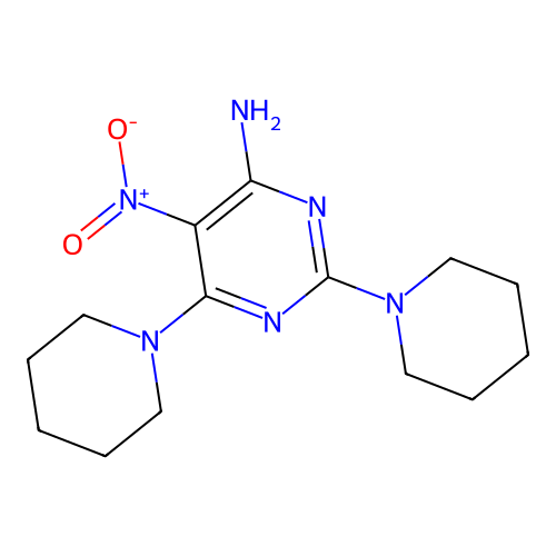 5-Nitro-2,6-di(piperidin-1-yl)pyrimidin-4-amine structure