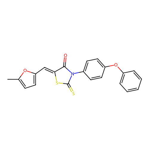 (Z)-5-((5-methylfuran-2-yl)methylene)-3-(4-phenoxyphenyl)-2-thioxothiazolidin-4-one structure