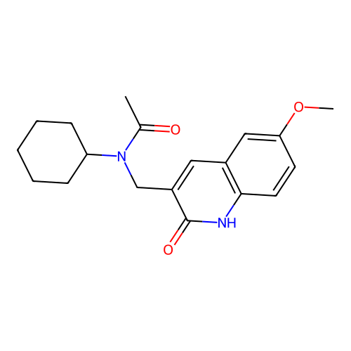 N-cyclohexyl-N-[(6-methoxy-2-oxo-1H-quinolin-3-yl)methyl]acetamide structure
