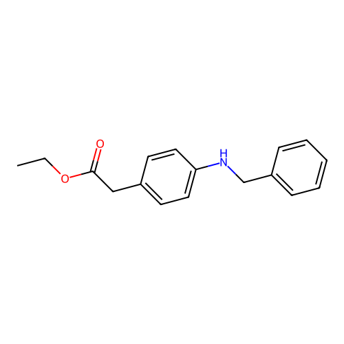 Ethyl 2-[4-(benzylamino)phenyl]acetate structure
