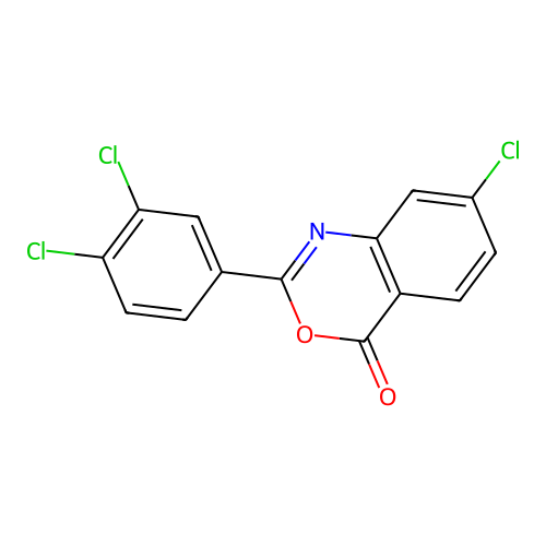 7-chloro-2-(3,4-dichlorophenyl)-4H-3,1-benzoxazin-4-one structure