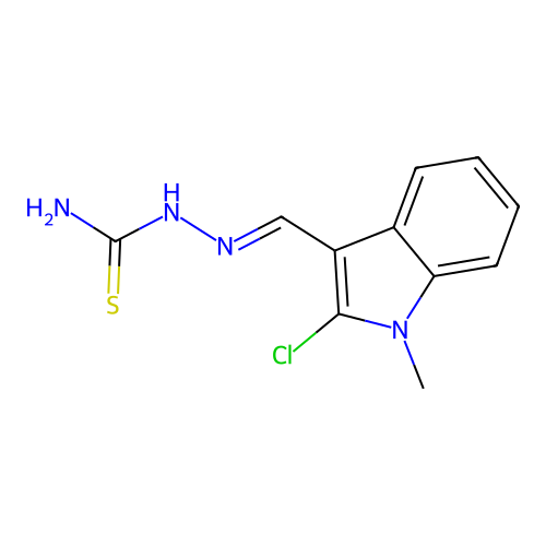 [(E)-(2-chloro-1-methylindol-3-yl)methylideneamino]thiourea structure