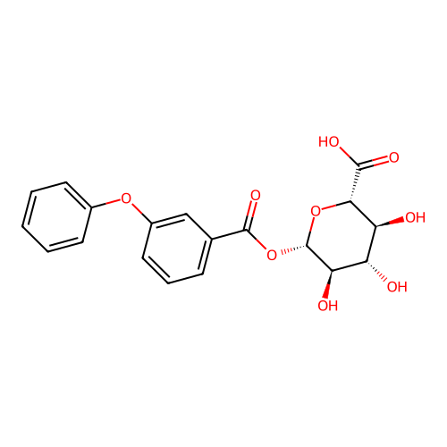 beta-D-Glucopyranuronic acid, 1-(3-phenoxybenzoate) structure