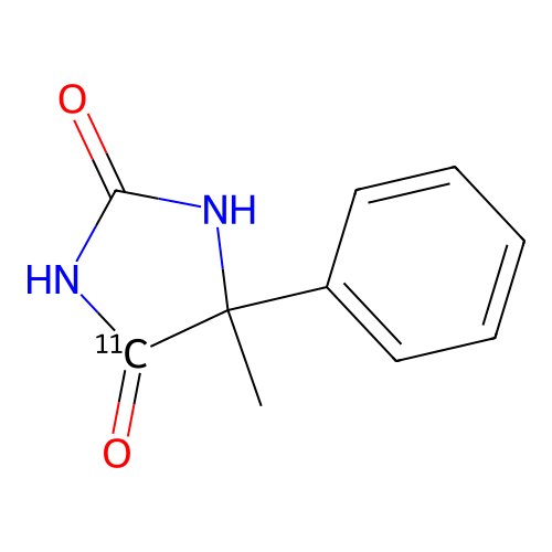 5-methyl-5-phenyl-(411C)1,3-diazolidine-2,4-dione structure