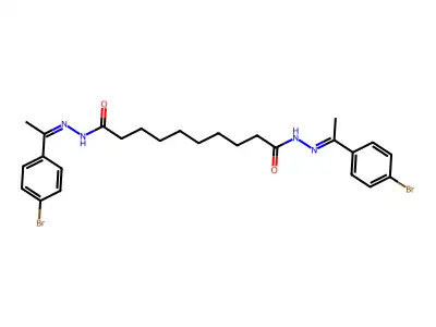 N~1~,N~10~-Bis[1-(4-bromophenyl)ethylidene]decanedihydrazonic acid structure