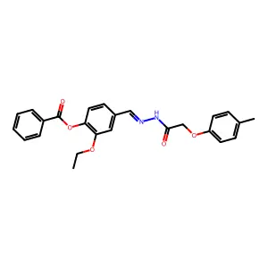 [2-Ethoxy-4-[[[2-(4-methylphenoxy)acetyl]hydrazinylidene]methyl]phenyl] benzoate structure