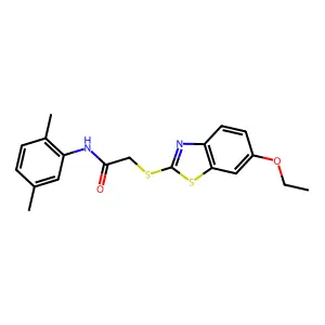 N-(2,5-dimethylphenyl)-2-[(6-ethoxy-1,3-benzothiazol-2-yl)sulfanyl]acetamide structure