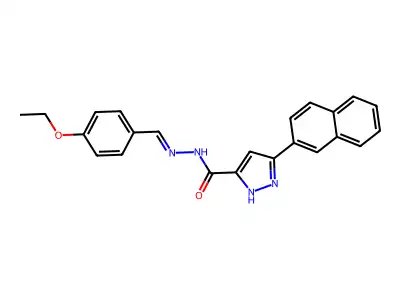 N-[(4-ethoxyphenyl)methylideneamino]-3-naphthalen-2-yl-1H-pyrazole-5-carboxamide structure