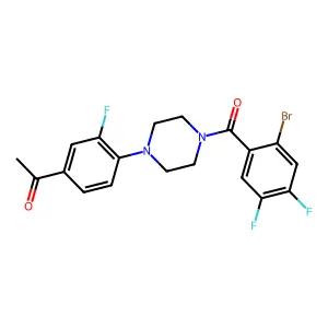 1-{4-[4-(2-bromo-4,5-difluorobenzoyl)-1-piperazinyl]-3-fluorophenyl}ethanone structure