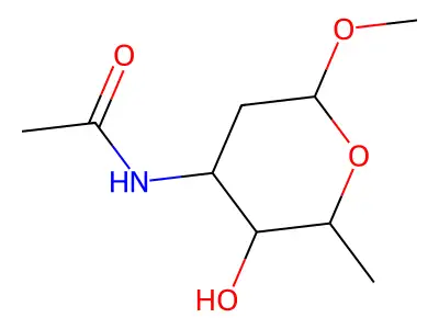N-(3-羟基-6-甲氧基-2-甲基四氢吡喃-4-基)乙酰胺 structure