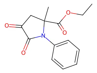 Ethyl 2-methyl-4,5-dioxo-1-phenylprolinate structure
