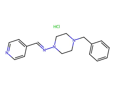 N-(4-Benzylpiperazin-1-yl)-1-pyridin-4-ylmethanimine;hydrochloride structure