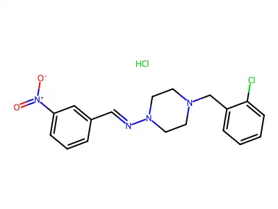 N-[4-[(2-chlorophenyl)methyl]piperazin-1-yl]-1-(3-nitrophenyl)methanimine hydrochloride structure