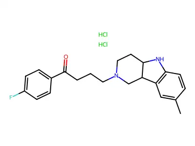 8-Methyl-2-(gamma-(p-fluorobenzoyl)propyl)-2,3,4,4a,5,9b-hexahydro-1H-pyrido(3,4-b)indole 2HCl structure