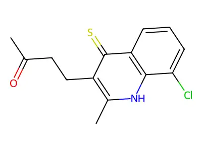 4-(8-chloro-2-methyl-4-sulfanylidene-1H-quinolin-3-yl)butan-2-one structure
