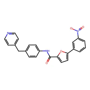 5-(3-nitrophenyl)-N-[4-(pyridin-4-ylmethyl)phenyl]furan-2-carboxamide structure