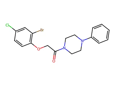 2-(2-Bromo-4-chlorophenoxy)-1-(4-phenylpiperazin-1-yl)ethanone structure