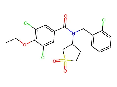 3,5-dichloro-N-(2-chlorobenzyl)-N-(1,1-dioxidotetrahydrothiophen-3-yl)-4-ethoxybenzamide structure