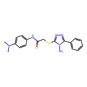 2-[(4-amino-5-phenyl-4H-1,2,4-triazol-3-yl)sulfanyl]-N-[4-(dimethylamino)phenyl]acetamide structure