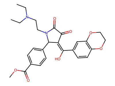 methyl 4-[1-(2-diethylaminoethyl)-3-[2,3-dihydro-1,4-benzodioxin-6-yl(hydroxy)methylidene]-4,5-dioxopyrrolidin-2-yl]benzoate structure