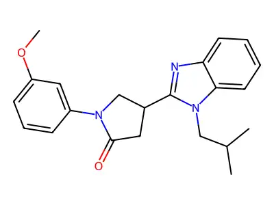 4-(1-isobutyl-1H-benzo[d]imidazol-2-yl)-1-(3-methoxyphenyl)pyrrolidin-2-one structure
