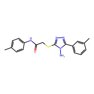 2-((4-amino-5-(m-tolyl)-4H-1,2,4-triazol-3-yl)thio)-N-(p-tolyl)acetamide structure