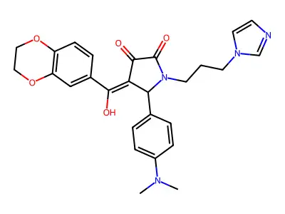 4-(2,3-dihydro-1,4-benzodioxine-6-carbonyl)-5-[4-(dimethylamino)phenyl]-3-hydroxy-1-[3-(1H-imidazol-1-yl)propyl]-2,5-dihydro-1H-pyrrol-2-one structure