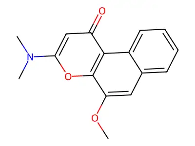 1H-Naphtho(2,1-b)pyran-1-one, 3-(dimethylamino)-5-methoxy- structure