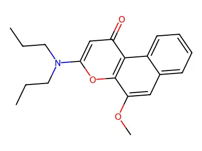 1H-Naphtho(2,1-b)pyran-1-one, 3-(dipropylamino)-5-methoxy- structure