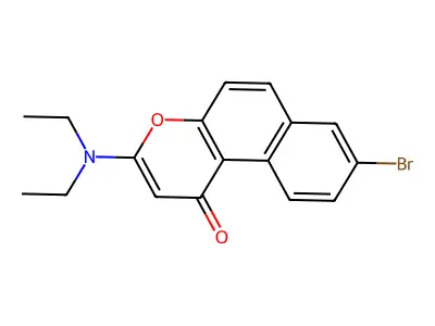 1H-Naphtho(2,1-b)pyran-1-one, 8-bromo-3-(diethylamino)- structure