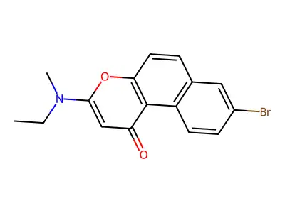 1H-Naphtho(2,1-b)pyran-1-one, 8-bromo-3-(ethylmethylamino)- structure