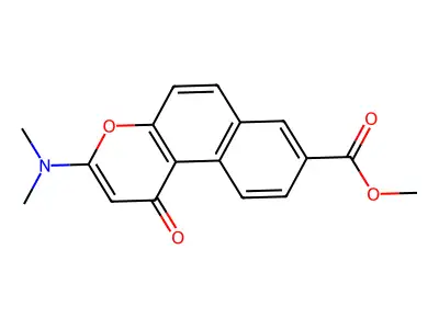 1H-Naphtho(2,1-b)pyran-8-carboxylic acid, 3-(dimethylamino)-1-oxo-, methyl ester structure