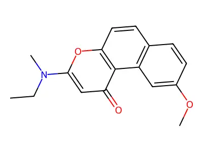 1H-Naphtho(2,1-b)pyran-1-one, 3-(ethylmethylamino)-9-methoxy- structure
