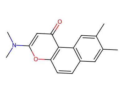 1H-Naphtho(2,1-b)pyran-1-one, 3-(dimethylamino)-8,9-dimethyl- structure