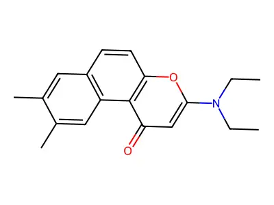 1H-Naphtho(2,1-b)pyran-1-one, 3-(diethylamino)-8,9-dimethyl- structure