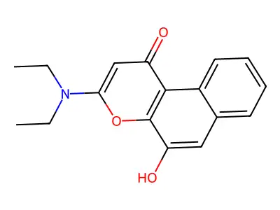 1H-Naphtho(2,1-b)pyran-1-one, 3-(diethylamino)-5-hydroxy- structure