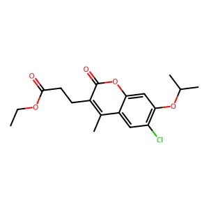 ethyl 3-(6-chloro-7-isopropoxy-4-methyl-2-oxo-2H-chromen-3-yl)propanoate structure
