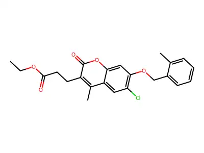 ethyl 3-{6-chloro-4-methyl-7-[(2-methylbenzyl)oxy]-2-oxo-2H-chromen-3-yl}propanoate structure