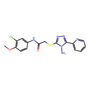2-(4-amino-5-(2-pyridyl)(1,2,4-triazol-3-ylthio))-N-(3-chloro-4-methoxyphenyl) acetamide structure