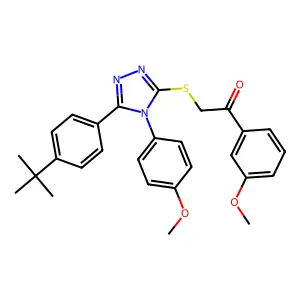 2-{[5-(4-tert-butylphenyl)-4-(4-methoxyphenyl)-4H-1,2,4-triazol-3-yl]sulfanyl}-1-(3-methoxyphenyl)ethanone structure