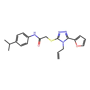 2-{[5-(furan-2-yl)-4-(prop-2-en-1-yl)-4H-1,2,4-triazol-3-yl]sulfanyl}-N-[4-(propan-2-yl)phenyl]acetamide structure