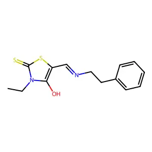 3-Ethyl-5-{[(2-phenylethyl)amino]methylene}-2-thioxo-1,3-thiazolidin-4-one structure
